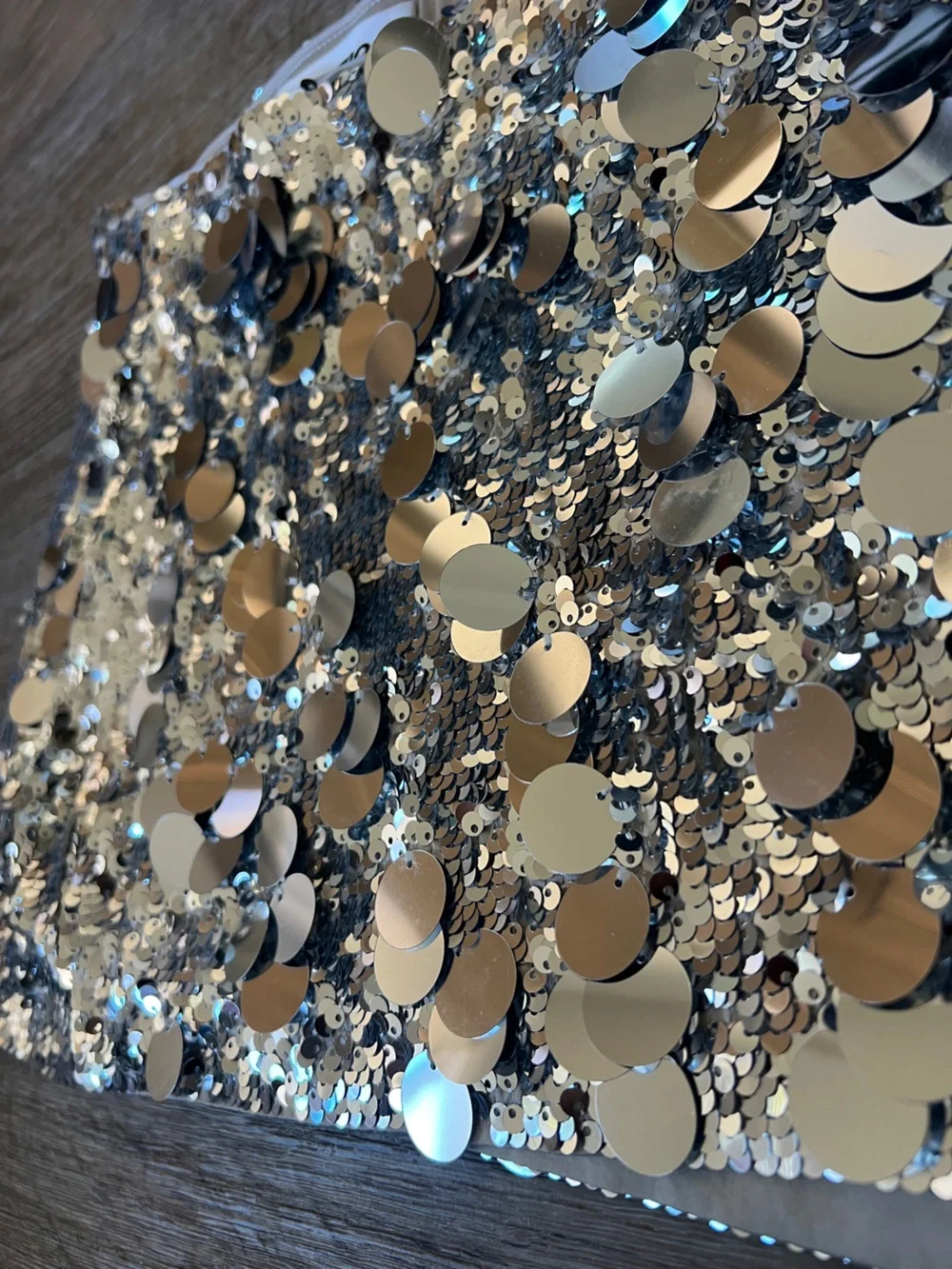 Guizio Pailette Sequin Mini Skirt in Silver